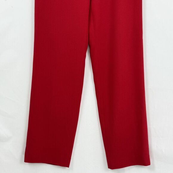 Red Dress Pants Lined Women’s Size S Approx Zip Side Classic Straight Leg - Picture 6 of 13